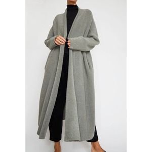 Lauren Manoogian Grey Uzbek Long Cardigan in Baby Alpaca/Merino Wool, size 1